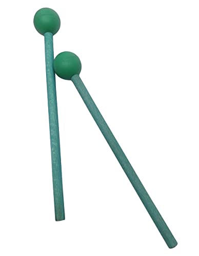 TUOREN 1 Pair 7.5 Inch Long Rubber Xylophone Mallets Tongue Drum Mallets Percussion Sticks Hammer with Wooden Handle Music Instrument Accessory (Green) TUOREN 1 Pair 7.5 Inch Long Rubber Xylophone Mallets Tongue Drum Mallets Percussion Sticks Hammer with Wooden Handle Music Instrument Accessory (Green)