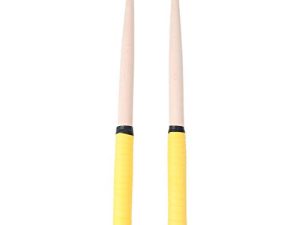 SUPVOX 1 Pair Maibachi Taiko Drum Sticks Wood Drumstickes for Musical Instrument Accessories 35x2cm (Yellow)