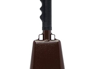 10 Inch Cow Bell Noise Makers Cowbell for Sporting Event Cheering Bell for Football Games Large Steel Cowbell with Handle Solid School Bells Call Bell Alarm(Maroon)