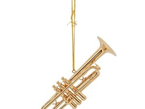 Broadway Gifts 4.5" Gold Brass Trumpet Ornament Decoration