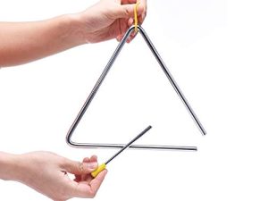 8 Inch Musical Steel Triangle Percussion Instrument With Striker