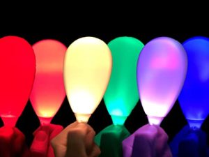 Pack of 2 Light Shakers LED Light Up Maracas - Choose From Multiple Modes: Solid Red
