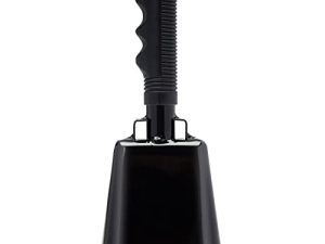 10 Inch Cow Bell Noise Makers Cowbell for Sporting Event Cheering Bell for Football Games Large Steel Cowbell with Handle Solid School Bells Call Bell Alarm (Black)