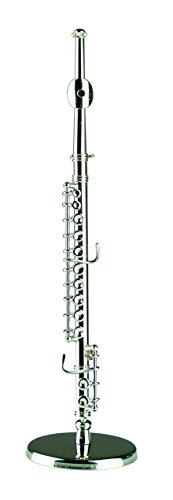 5.75" Silver Flute Replica Miniature Musical Music Instrument 5.75" Silver Flute Replica Miniature Musical Music Instrument