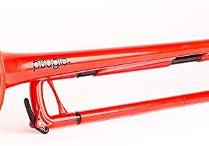 pInstrument pBugle Plastic Musical Instrument - Fun and Affordable First Trumpet Instrument for Beginners or Students - Detachable 7C Mouthpiece - Lightweight Durable ABS Construction - Red