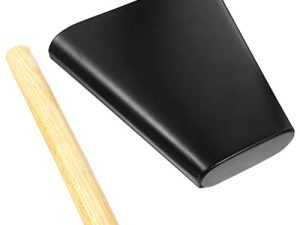 EXCEART 6 Inch Metal Cowbell With Wooden Mallet Percussion Cow Bells Noise Maker Musical Handheld Kit Drum Set Instrument Accessories Black