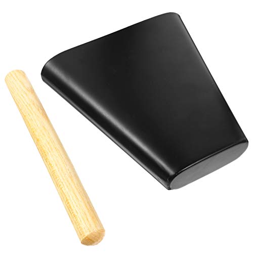 EXCEART 6 Inch Metal Cowbell With Wooden Mallet Percussion Cow Bells Noise Maker Musical Handheld Kit Drum Set Instrument Accessories Black EXCEART 6 Inch Metal Cowbell With Wooden Mallet Percussion Cow Bells Noise Maker Musical Handheld Kit Drum Set Instrument Accessories Black