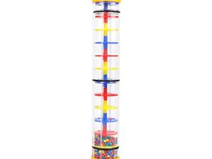 Rainmaker 12 inch Rain stick for babies Rattle Tube Rain Stick Shaker Music Sensory Auditory Instrument Toy For baby child girl (12 inch Yellow)