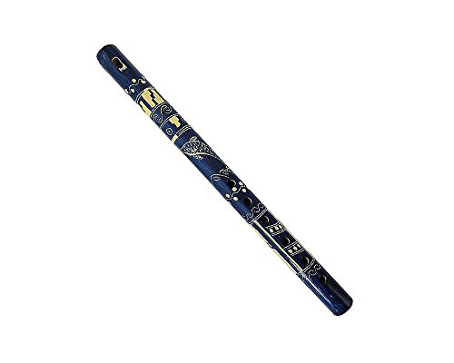 Colored Bamboo Wooden Native Tribal Nature Pattern Flute Woodwind Recorder - Handmade Gifts Ethnic Musical Instruments (Blue) Colored Bamboo Wooden Native Tribal Nature Pattern Flute Woodwind Recorder - Handmade Gifts Ethnic Musical Instruments (Blue)