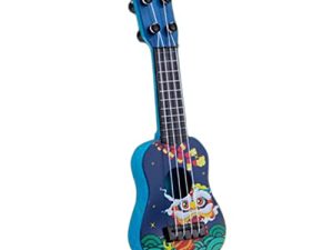 predolo Mini Ukulele Guitar Toy Educational Learning Toy with 4 Strings 9.92 Inch Beginner Ukulele Soprano for Children Kids Beginner - Random（red/Blue）
