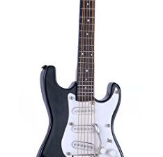 Broadway Gifts Black Electric Guitar Miniature Replica W/Case Musical Music Instrument Decor Gift