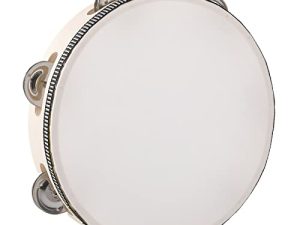 Tambourine for Adults Wooden Tambourine Hand Held Drum Bell Birch Metal Jingles Percussion Percussion Gift Musical Educational Instrument for Church Party(6 inch)