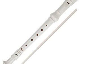 Soprano Recorder Descant Flauta Recorder 8 Hole ABS Clarinet German Style Treble flute C Key for Kids Children With Fingering Chart Instructions with Cleaning Rod Bag white