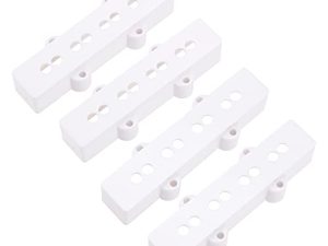4Pcs Yootones Bass Pickup Covers Neck/Bridge Compatible with 4 String Jazz J Bass Guitar Musical Instrument Parts (White)
