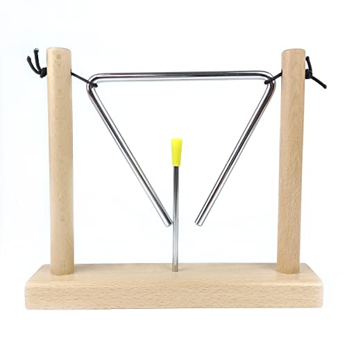 LOONELO Musical Triangle Instruments with Striker and Wooden Stand LOONELO Musical Triangle Instruments with Striker and Wooden Stand