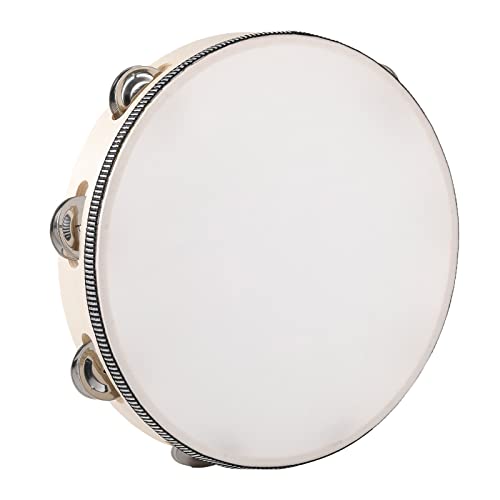Tambourine for Adults Wooden Tambourine Hand Held Drum Bell Birch Metal Jingles Percussion Percussion Gift Musical Educational Instrument for Church Party(10 inch) Tambourine for Adults Wooden Tambourine Hand Held Drum Bell Birch Metal Jingles Percussion Percussion Gift Musical Educational Instrument for Church Party(10 inch)