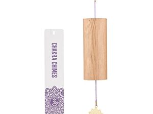 Mowind Chakra Chimes Natural Bamboo Wind Chimes Meditation Chord Windchime Wind Bell for Home Decoration Zen Mindfulness Crown Chakra