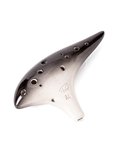 “Ocean Notes” 12 Hole Sweet Potato Ocarina Graceful Shape Pottery Ocarina in Alto C (Gradient Black) “Ocean Notes” 12 Hole Sweet Potato Ocarina Graceful Shape Pottery Ocarina in Alto C (Gradient Black)