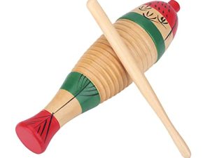 Wooden Fish Shaped Guiro Percussion Musical Instrument for Developing Kids Music Potential