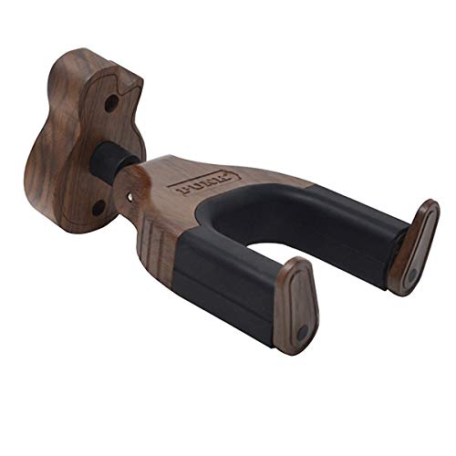 Guitar Wall Mount Auto Lock Guitar Holder Hook Guitar Wall Stand With Guitar Shape Hardwood Base Design Fits All size Guitars & Electric Guitar Stands (AUTO LOCK- BLACK WALNUT HANGER) Guitar Wall Mount Auto Lock Guitar Holder Hook Guitar Wall Stand With Guitar Shape Hardwood Base Design Fits All size Guitars & Electric Guitar Stands (AUTO LOCK- BLACK WALNUT HANGER)