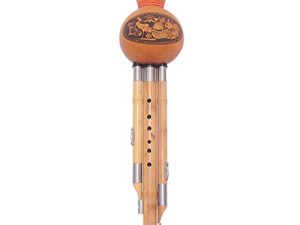 HEALLILY Chinese Handmade Hulusi Bamboo Gourd Cucurbit Flute Ethnic Musical Instrument C Key for Beginner Music Lovers (Random Pattern)