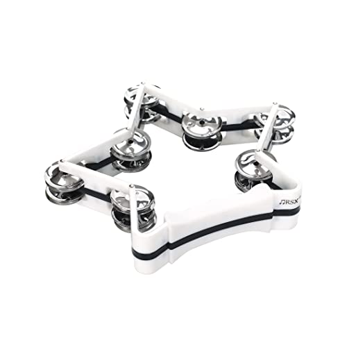 Star Shaped Tambourine Pentagram Percussion Tambourines Hand Tambourine for Adults 9.8"x9" Double Row Jingles Metal Jingles Handheld Shaker Musical Rhythm Instrument (White) Star Shaped Tambourine Pentagram Percussion Tambourines Hand Tambourine for Adults 9.8"x9" Double Row Jingles Metal Jingles Handheld Shaker Musical Rhythm Instrument (White)