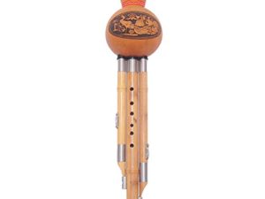 HEALLILY Chinese Handmade Hulusi Bamboo Gourd Cucurbit Flute Ethnic Musical Instrument bB Key for Beginner Music Lovers (Random Pattern)