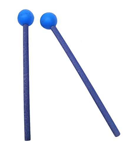 TUOREN 1 Pair 7.5 Inch Long Rubber Xylophone Mallets Tongue Drum Mallets Percussion Sticks Hammer with Wooden Handle Music Instrument Accessory (Blue) TUOREN 1 Pair 7.5 Inch Long Rubber Xylophone Mallets Tongue Drum Mallets Percussion Sticks Hammer with Wooden Handle Music Instrument Accessory (Blue)