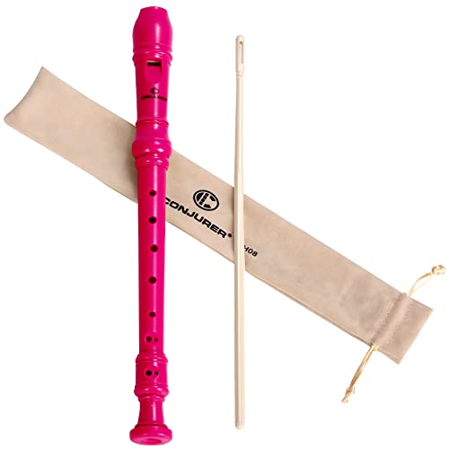 CONJURER Soprano Recorder 8 Hole ABS Clarinet German Style Treble Flutes C Key for Kids with Cleaning Rod CONJURER Soprano Recorder 8 Hole ABS Clarinet German Style Treble Flutes C Key for Kids with Cleaning Rod