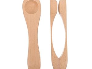 Vaguelly 2 Pieces Wooden Musical Spoons Folk Percussion Instruments Natural Wood Sound Hand Percussion Instruments