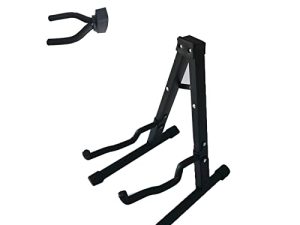 Universal Foldable Portable Guitar Stand Folding Lightweight Tripod Stringed Instrument Musical Rack Holder Guitar Accessories (black)