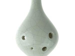 6 Hole Ocarina Ceramic Ocarina Wine Bottle Style Ice Crack Glazed Craft China White - Alto C