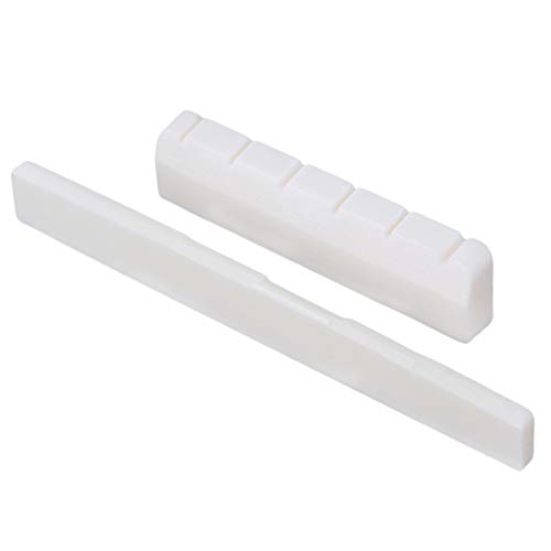 Mxfans White 2 in 1 Bone Bridge Saddle Nut Set 80mm & 50mm for Classical Guitar Replacement Part Mxfans White 2 in 1 Bone Bridge Saddle Nut Set 80mm & 50mm for Classical Guitar Replacement Part