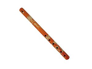 Colored Bamboo Wooden Native Tribal Nature Pattern Flute Woodwind Recorder - Handmade Gifts Ethnic Musical Instruments (Orange)