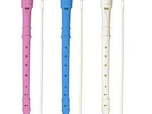 3 Pack 8 Hole Soprano Recorders Descant Flute With Cleaning Rod German Style for Chrildren Kids Beginner Graduation or Back to School Gift