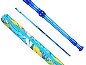 Descant Soprano Recorder Music Recorder Instrument For Kids Flute Kids Recorder With Cleaning Rod + Case Bag (Crystal Blue)