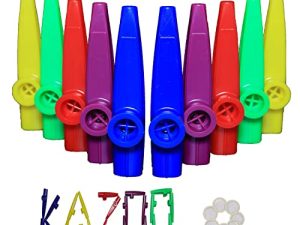 Crystaljun 20Pcs Plastic Kazoos With 20Pcs Kazoo Flute Diaphragms