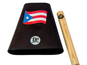 DP Music Puerto Rico Flag 7 Inch Metal Cow Bell Noise Maker with Beater - Cowbell for Sporting