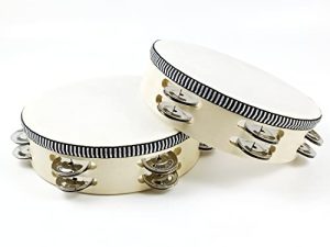 LOONELO 2 Pack Tambourines with 8inch