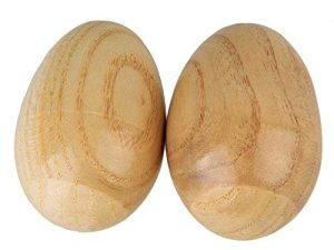 Lovermusic Finish Percussion Wooden Egg-Shaped Shakers Musical Instrument Tool Pack of 2