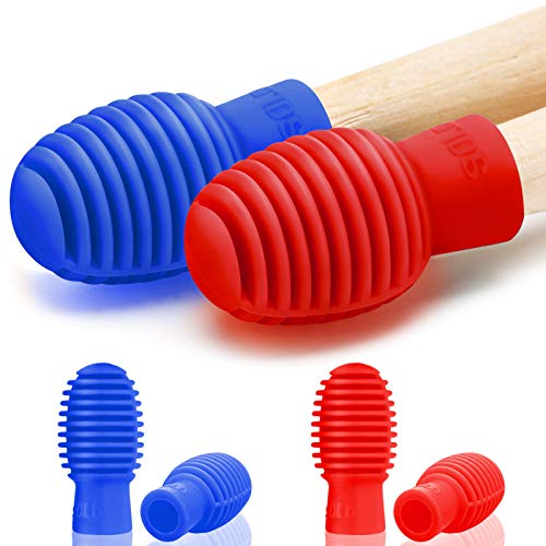 4 Pieces Drum Mute Drum Dampener Silicone Drumstick Silent Practice Tips Percussion Accessory Mute Replacement Musical Instruments Accessory (Blue 4 Pieces Drum Mute Drum Dampener Silicone Drumstick Silent Practice Tips Percussion Accessory Mute Replacement Musical Instruments Accessory (Blue