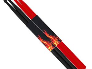2 Pairs 5A Nylon Drumsticks for Adults Kids Light Durable Plastic Drum Sticks Set with Non-Slip Handles Professional Musical Instrument Percussion Accessories (Black & Red)
