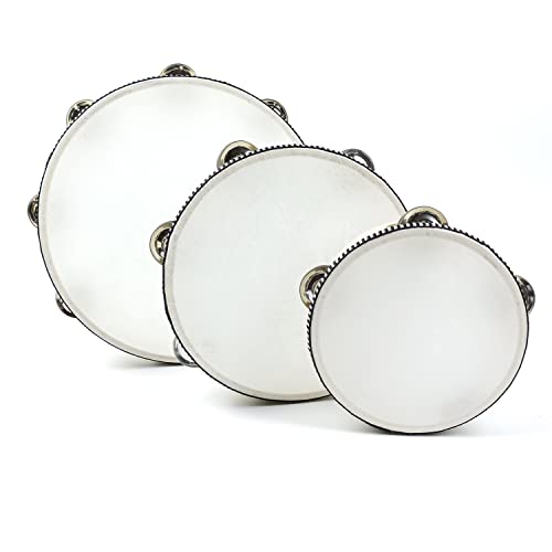 LOONELO 3 Pack Tambourines with 6 8 10 inch LOONELO 3 Pack Tambourines with 6 8 10 inch