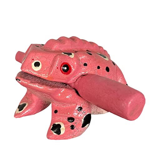 Cozinest 3" Wooden Frog Guiro Rasp Percussion Instruments Tone Block Thailand Craft Wood Frog Musical Instrument Adorable Gift (Pink Dots) Cozinest 3" Wooden Frog Guiro Rasp Percussion Instruments Tone Block Thailand Craft Wood Frog Musical Instrument Adorable Gift (Pink Dots)