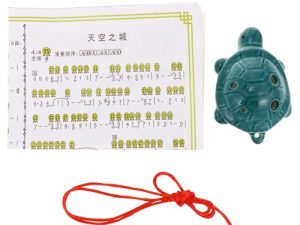 MILISTEN 6 Hole Alto Ocarina Ceramic Ocarina Dark Green Turtle Shape Chamber Musical Instrument Ocarina Flute for Kids Beginner Ocarina