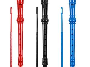 Soprano Recorder Descant Flauta Recorder 8 Hole ABS Clarinet German Style Treble flute C Key With Fingering Chart Instructions with Cleaning Rod Bag 3 Pack