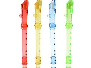 Toyvian 12pcs Translucent Soprano Recorder Plastic Mini 6 Hole Soprano Descant Recorder Music Flute for School Student