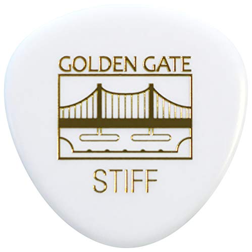 Golden Gate MP-324 Deluxe Flat Pick - Rounded Triangle - White - Stiff Golden Gate MP-324 Deluxe Flat Pick - Rounded Triangle - White - Stiff