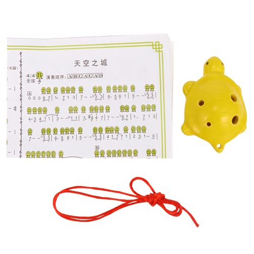 MILISTEN 6 Hole Alto Ocarina Ceramic Ocarina Yellow Turtle Shape Chamber Musical Instrument Ocarina Flute for Kids Beginner Ocarina MILISTEN 6 Hole Alto Ocarina Ceramic Ocarina Yellow Turtle Shape Chamber Musical Instrument Ocarina Flute for Kids Beginner Ocarina