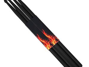 2 Pairs 5A Nylon Drumsticks for Adults Kids Light Durable Plastic Drum Sticks Set with Non-Slip Handles Professional Musical Instrument Percussion Accessories (Black & Black)